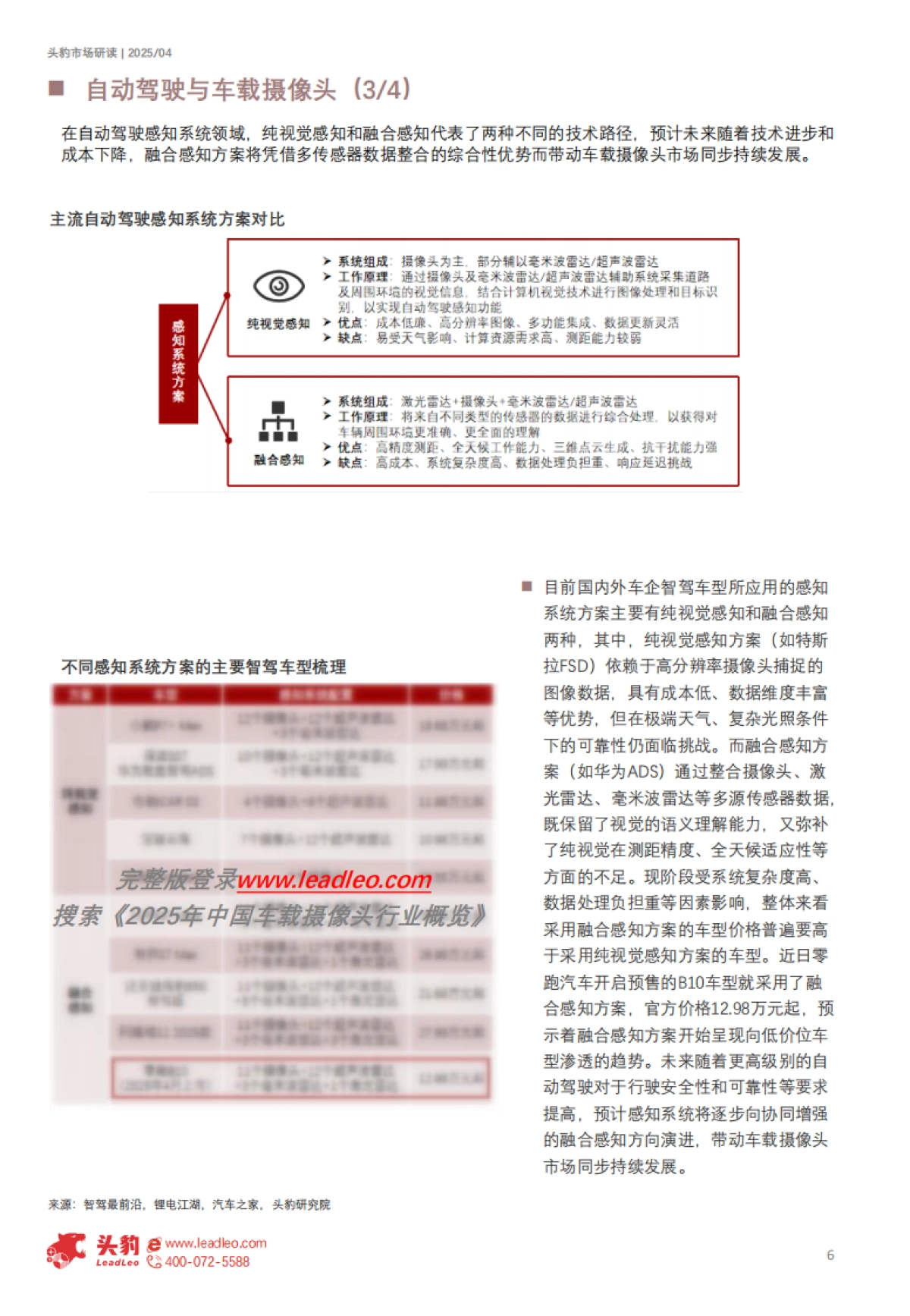 【头豹研究院】2025年中国车载摄像头行业概览:智能驾驶时代下,高精度感知需求推动车载摄像头市场量价齐升(精华版)_第6页