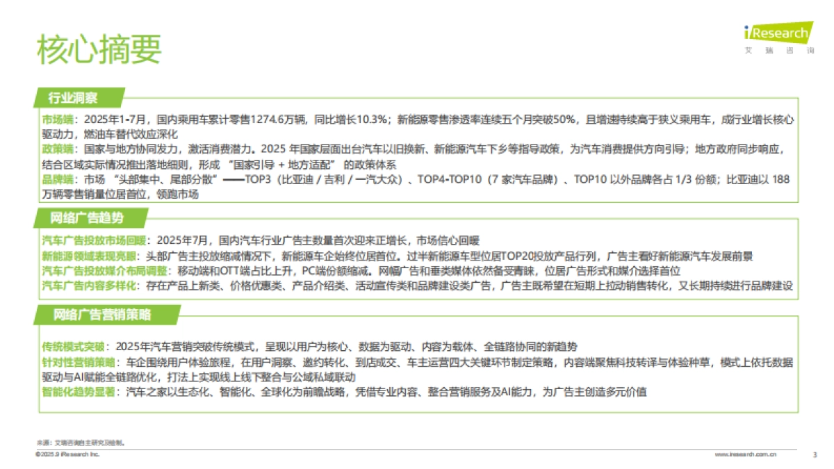 2025年汽车行业网络营销监测报告-艾瑞咨询_第3页
