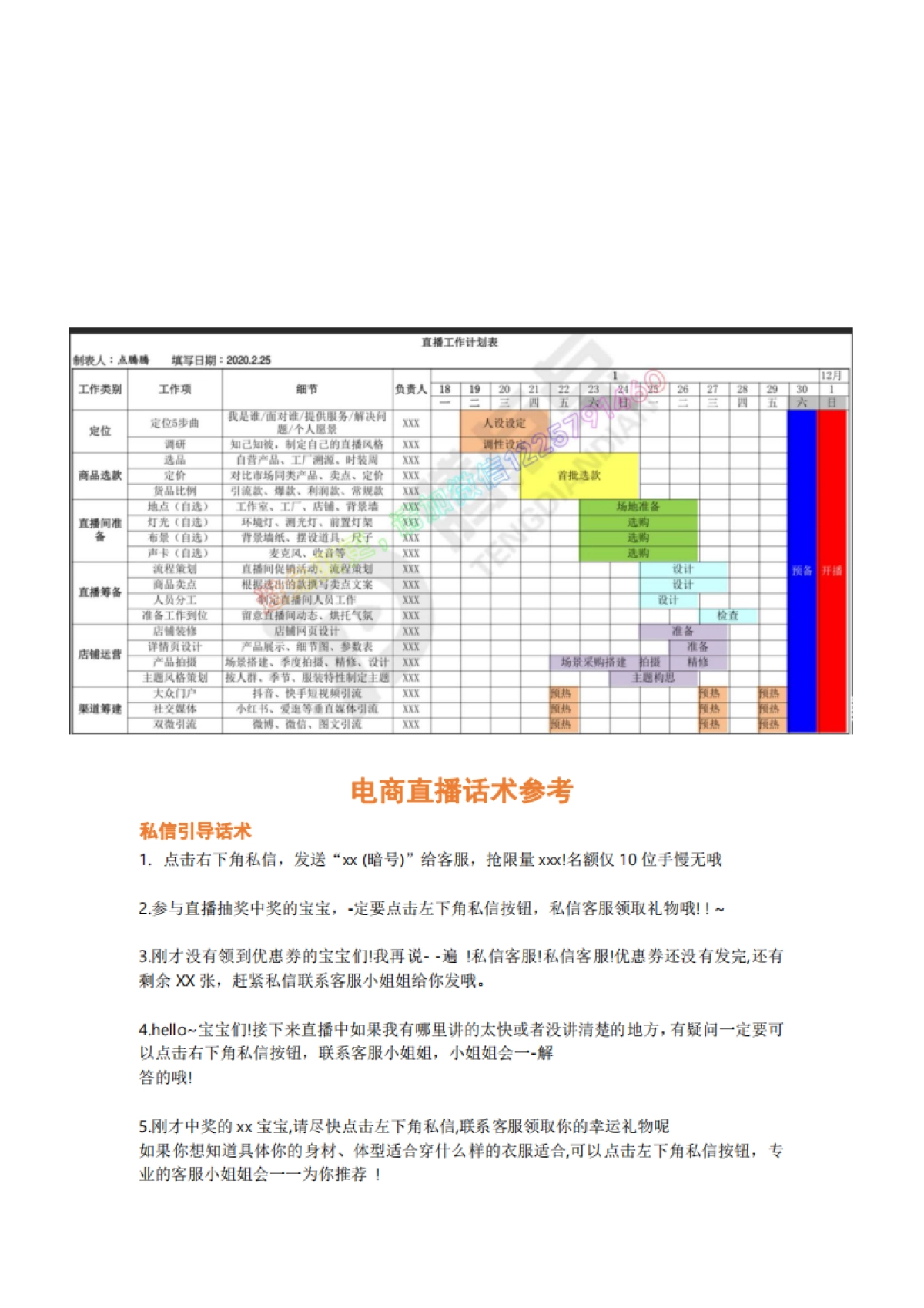 【直播运营SOP】电商直播前中后的全套流程策划（直播新人必读）_第10页