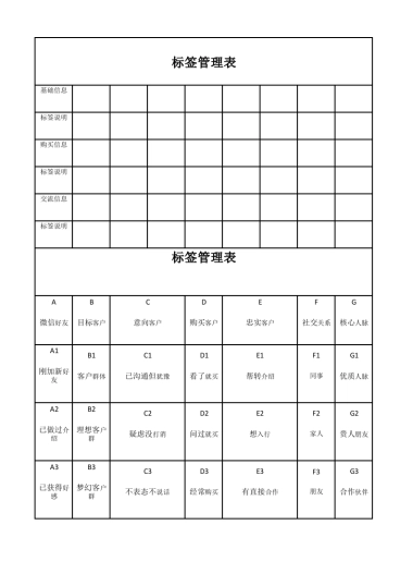私域流量沙盘盈利系统（13标签管理表）