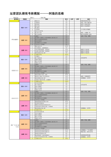 绩效考核（网站运营）