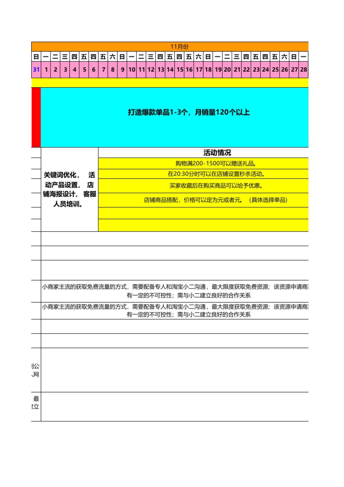 【工作计划】淘宝季度运营计划模版_第7页