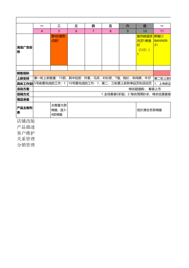 月活动计划（下）