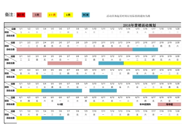 2016天猫淘宝促销营销节点表
