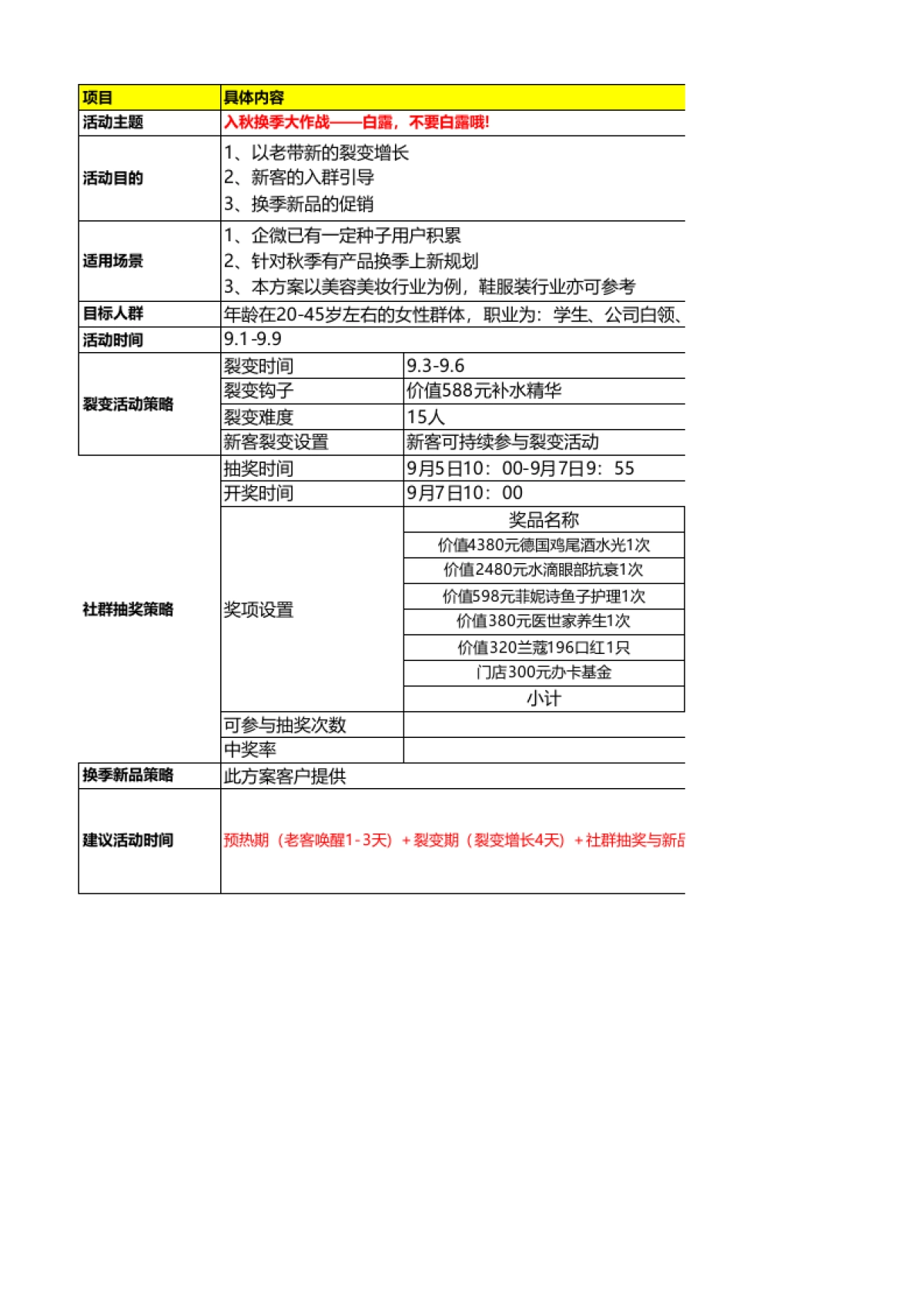 SOP-电商品牌白露私域增长运营SOP-用户增长+社群留存转化SOP-入秋换季大作战——白露，不要白露哦！_第1页