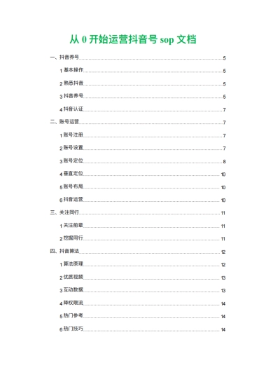 从0开始运营抖音—抖音运营sop标准流程 （33P）