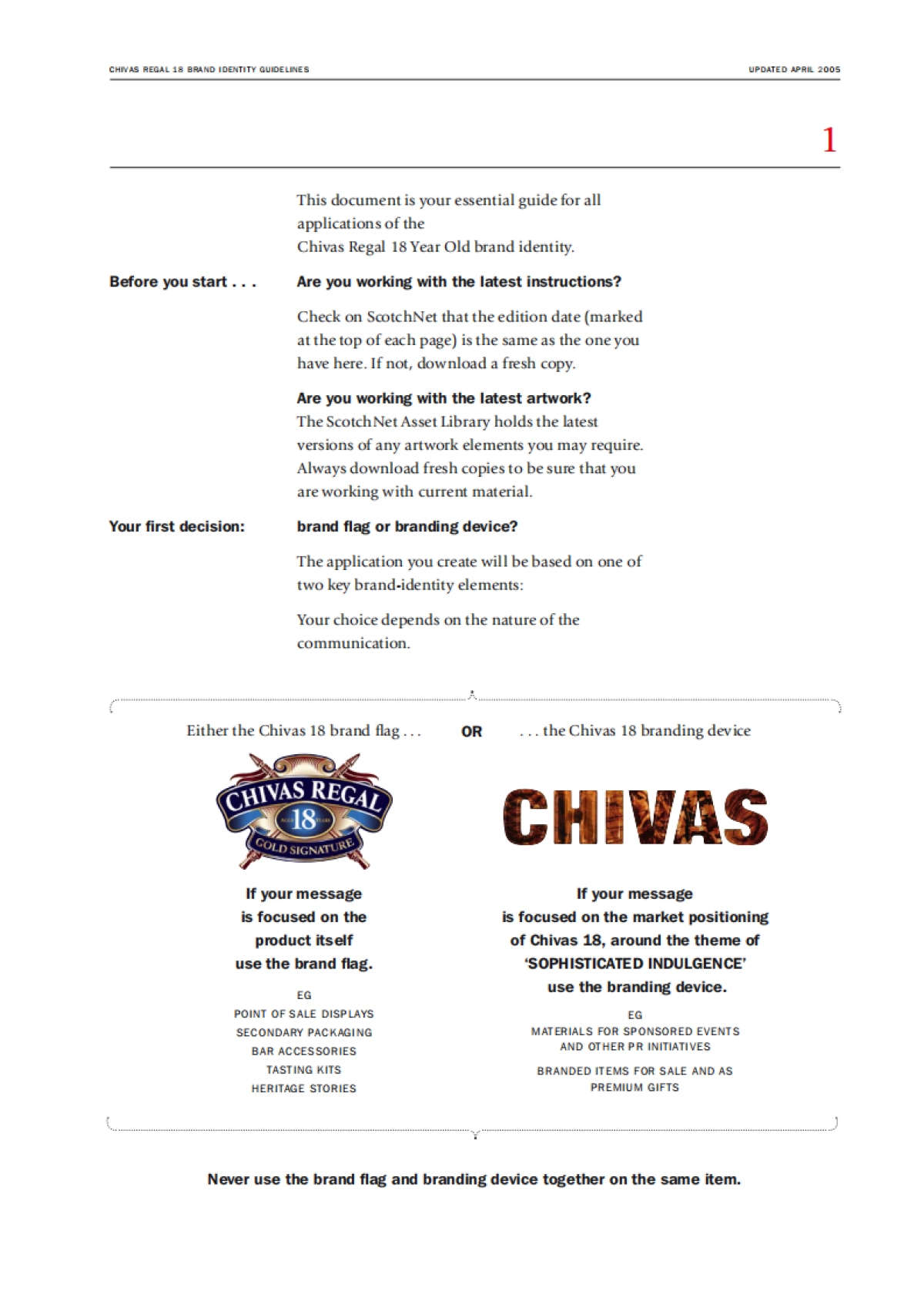 CHIVAS REGAL 18 BRAND IDENTITY GUIDELINES_第2页