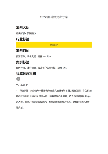 【食品】2022醉鹅娘复盘方案（品牌传播、社群营销）