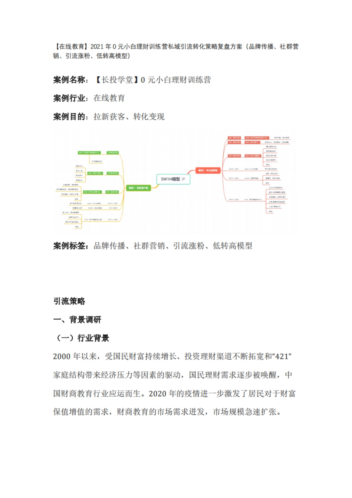 【在线教育】2021年0元小白理财训练营私域线上引流转化策略复盘方案（品牌传播、社群营销、线上引流涨粉、低转高模型）_第1页