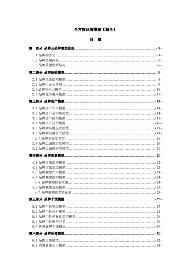 全方位品牌模型