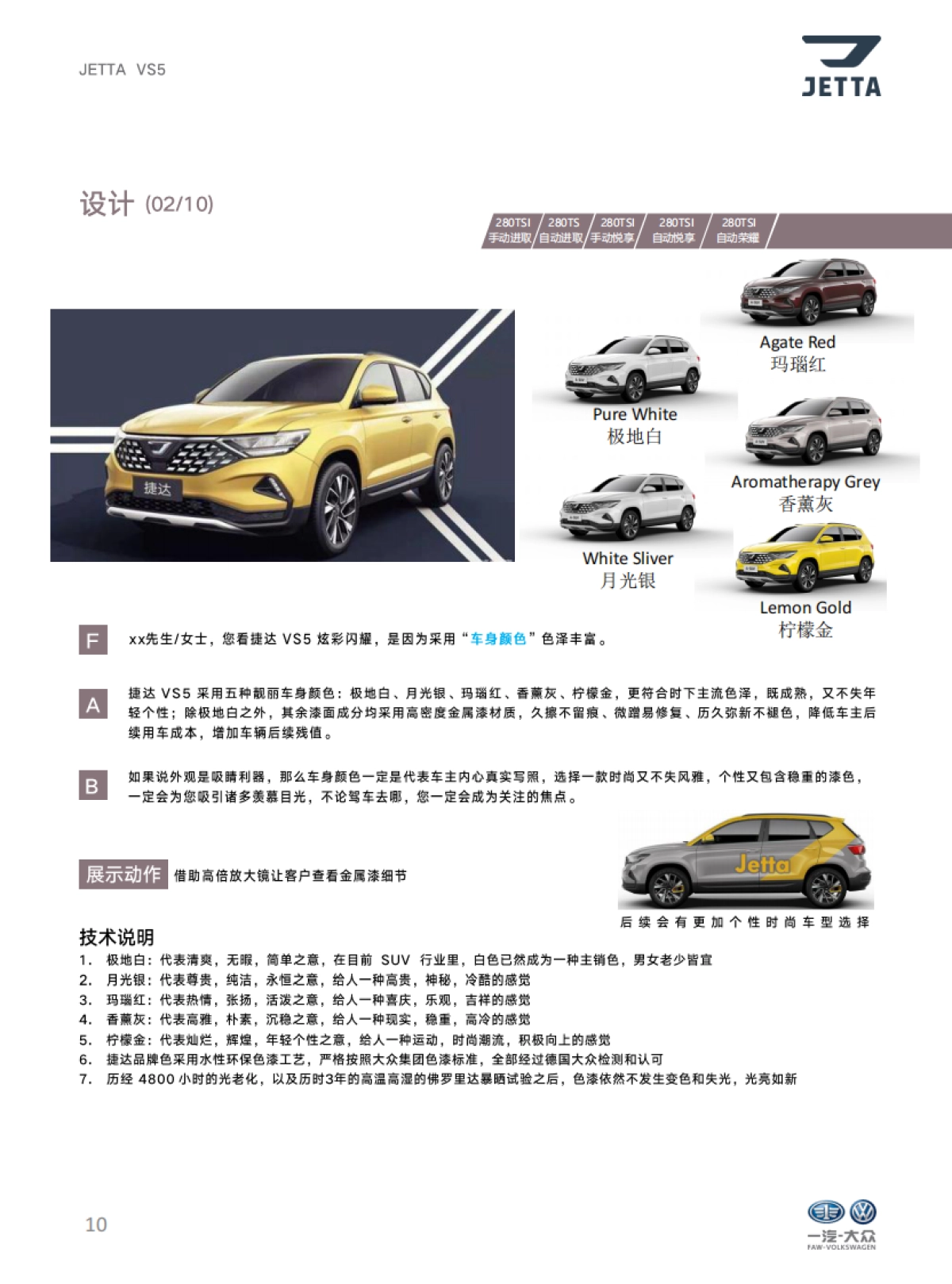 捷达品牌产品及销售培训课程（VS5产品自学手册）_第10页