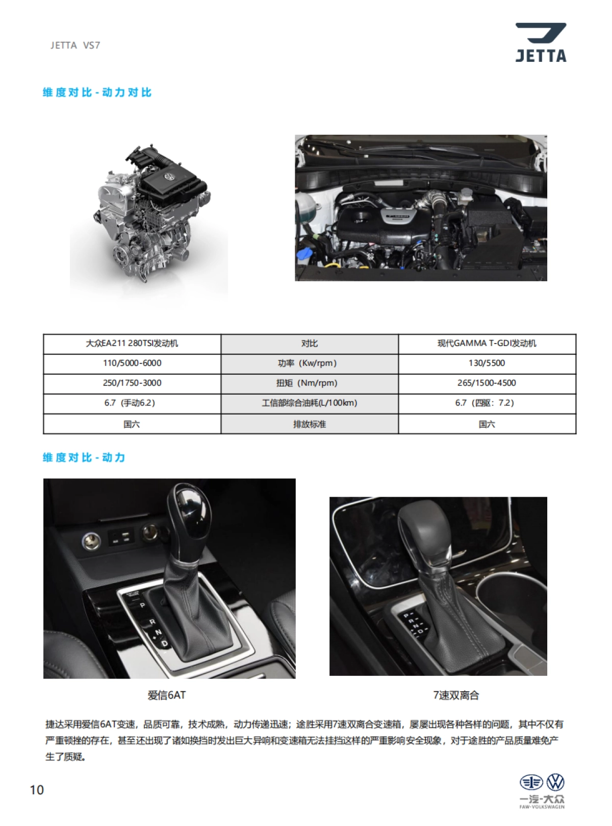 捷达品牌产品及销售培训课程（VS7中配竞品自学手册)_第10页
