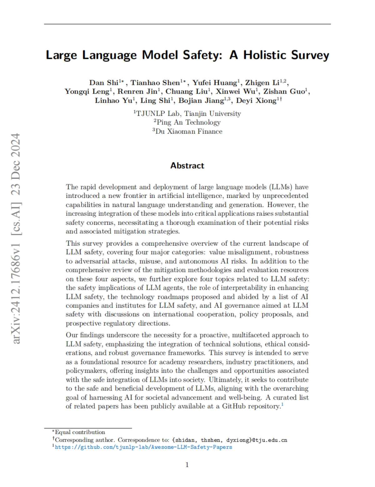 大型语言模型安全:全面综述(英文)_第1页