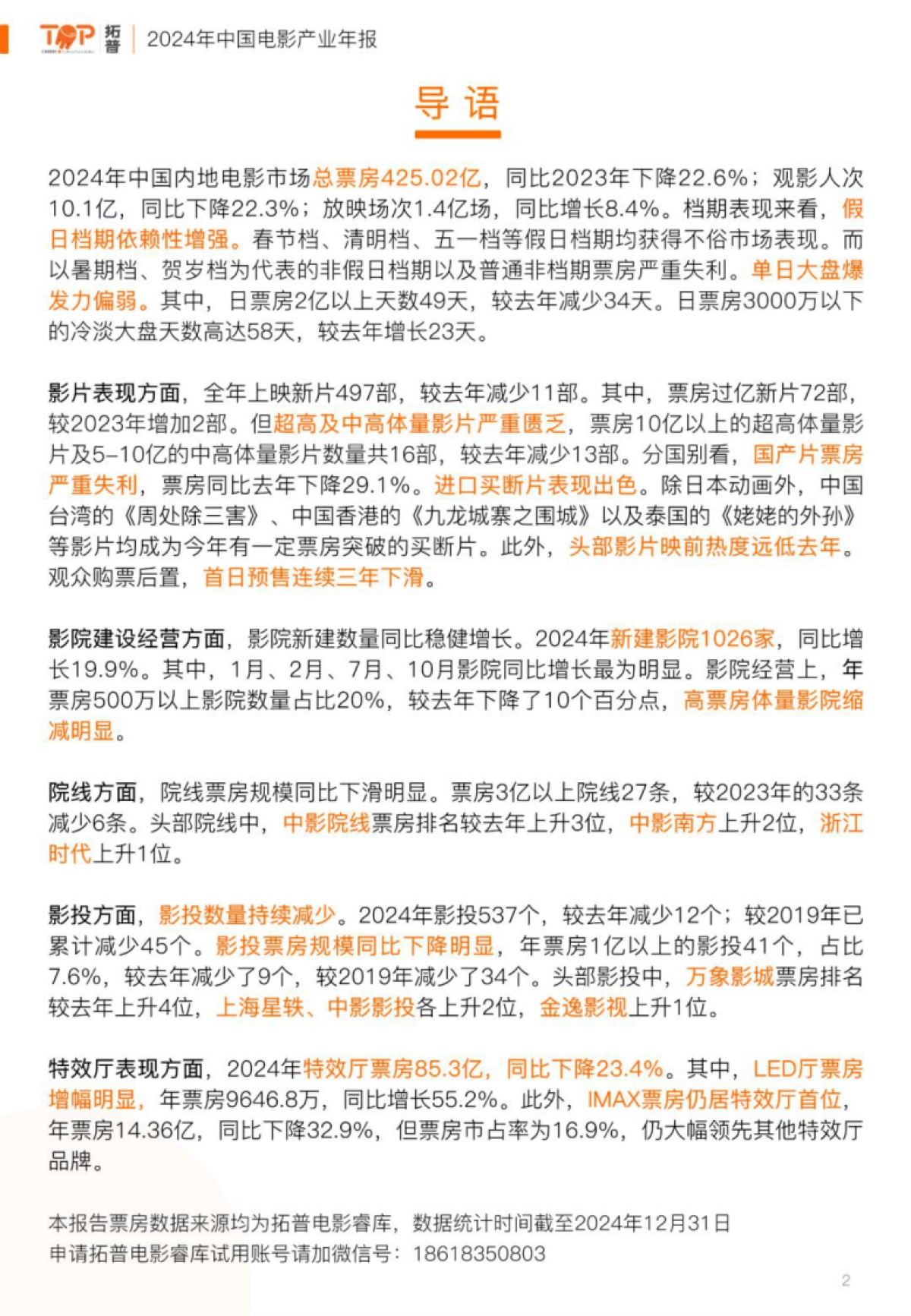 拓普数据-2024中国电影行业年度市场研究报告_第2页
