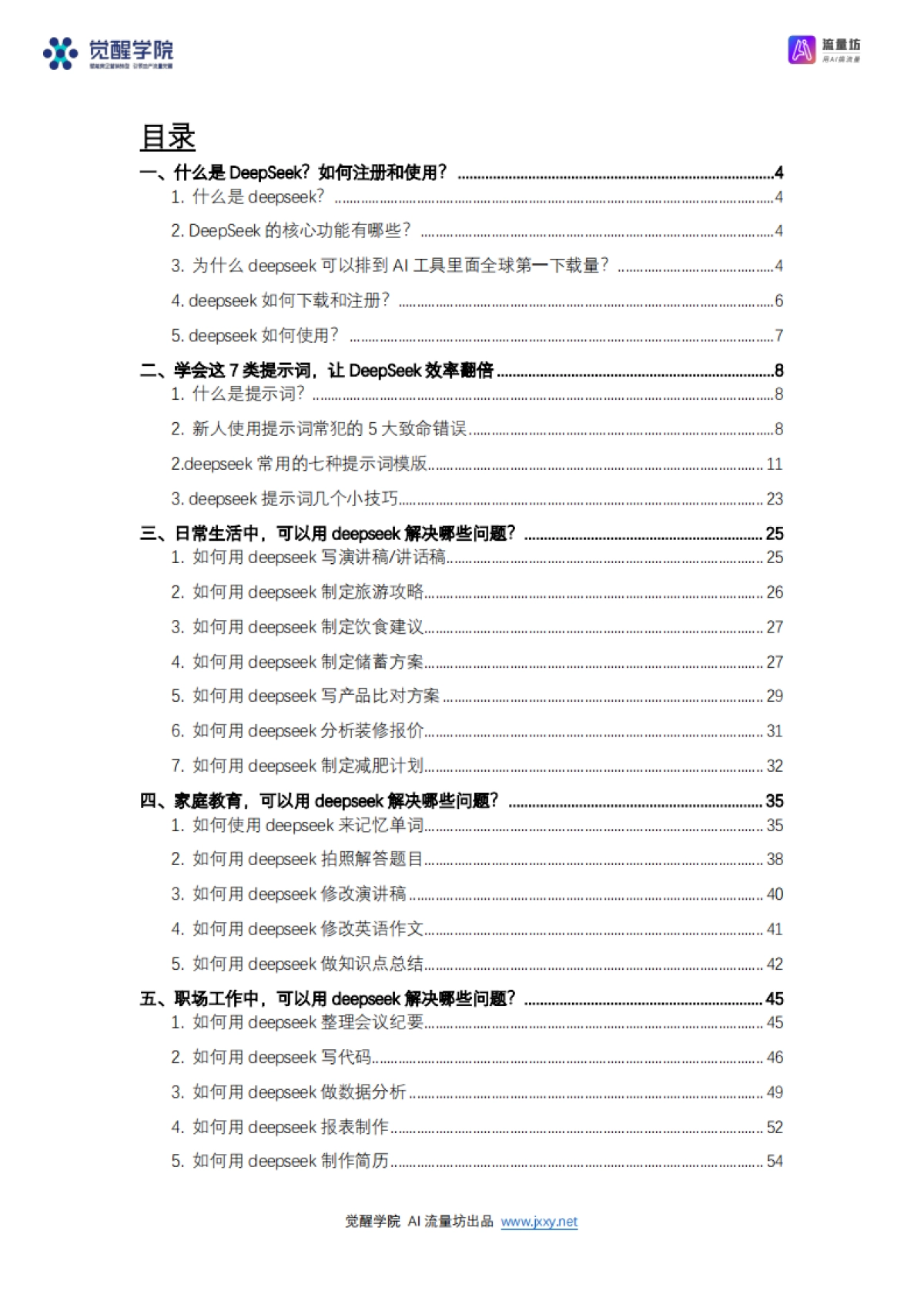 DeepSeek 7大场景50大案例全套提示词 从入门到精通干货-觉醒学院xAI流量坊_第2页