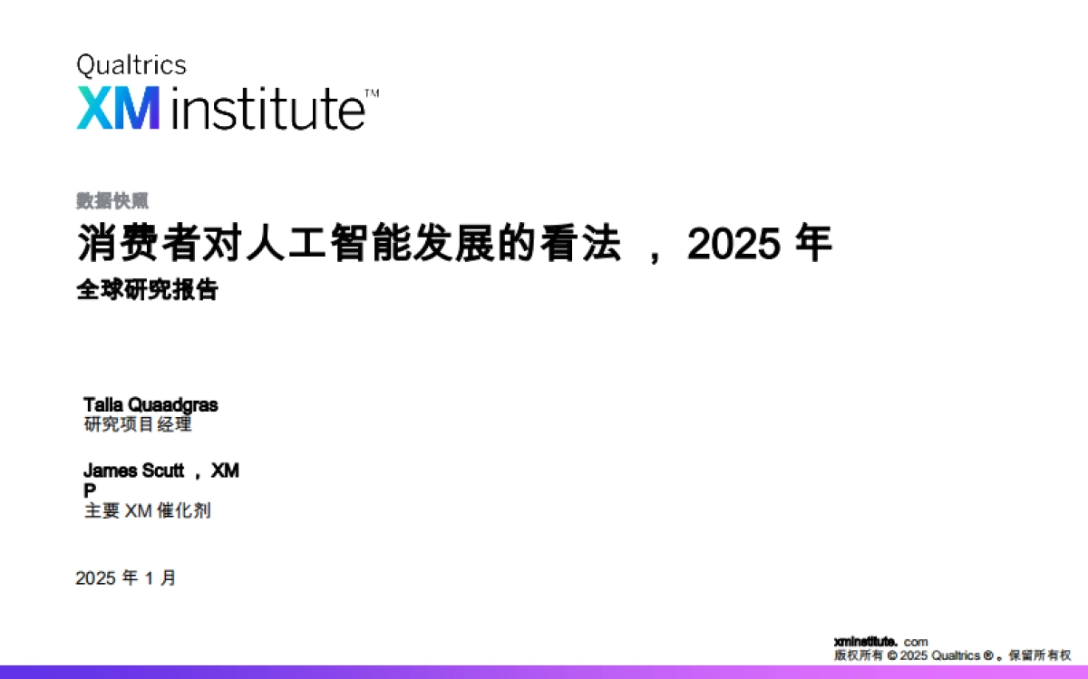 消费者对人工智能发展的看法，2025年全球研究报告_第1页