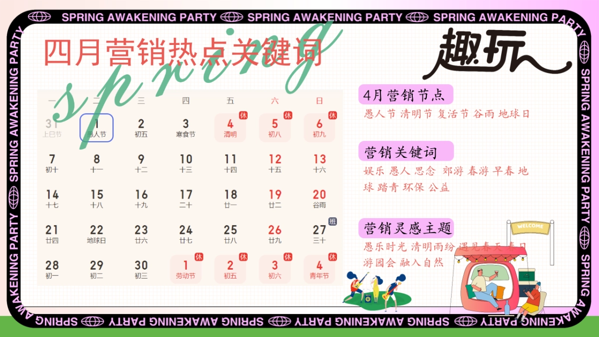 春季户外四月月度节点踏青研学游园会「春日唤醒计划主题」活动策划方案_第5页