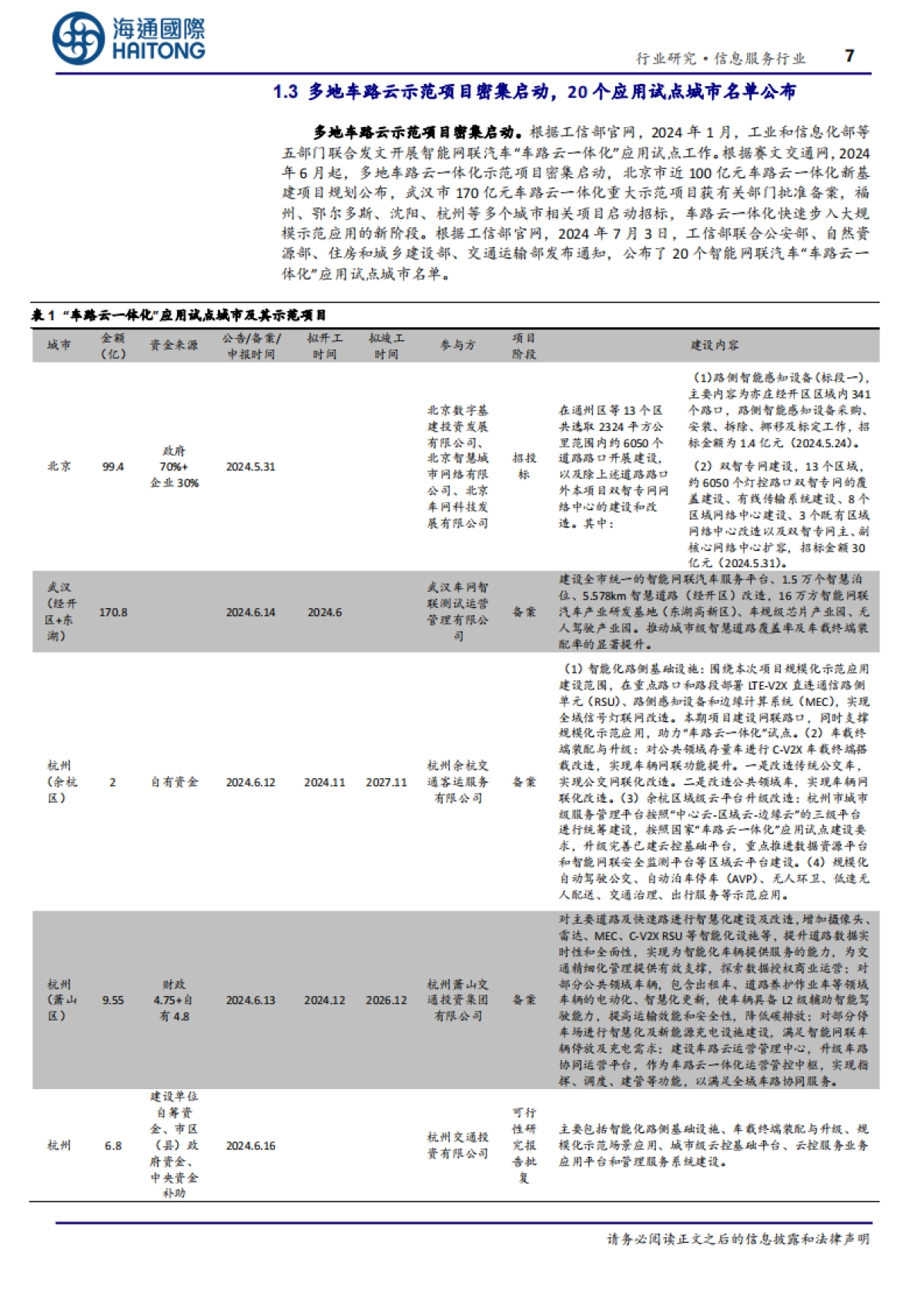 “车路云”产业观察(3):车路云一体化引领我国新型基础设施建设,助力高级别自动驾驶落地-海通国际_第7页