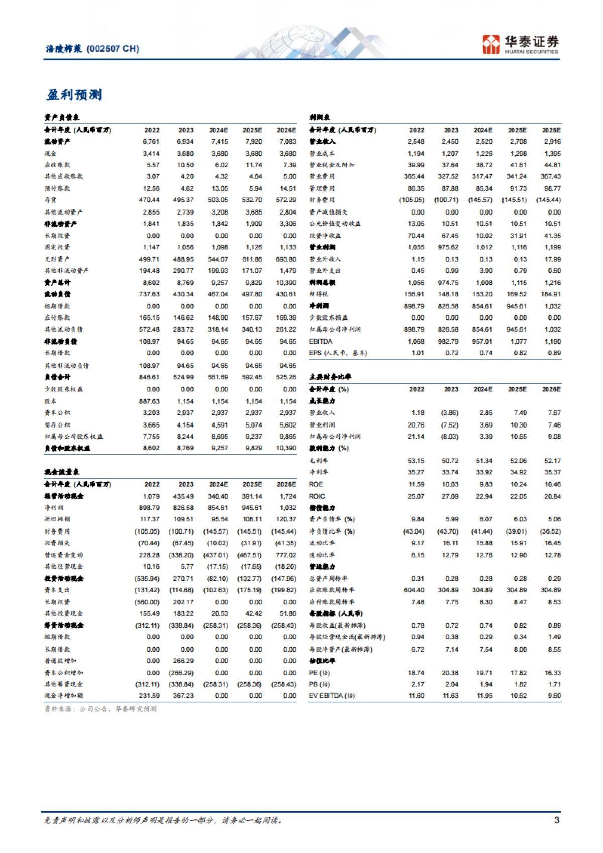 涪陵榨菜(002507):Q3利润超预期,份额持续收复_第3页