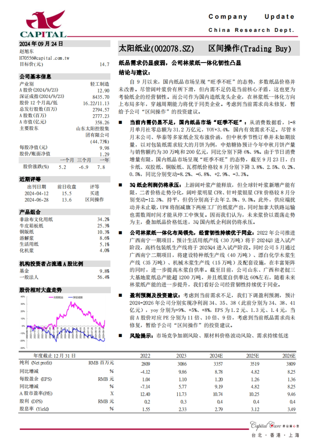 【群益证券(香港)】纸品需求仍显疲弱，公司林浆纸一体化韧性凸显_第1页