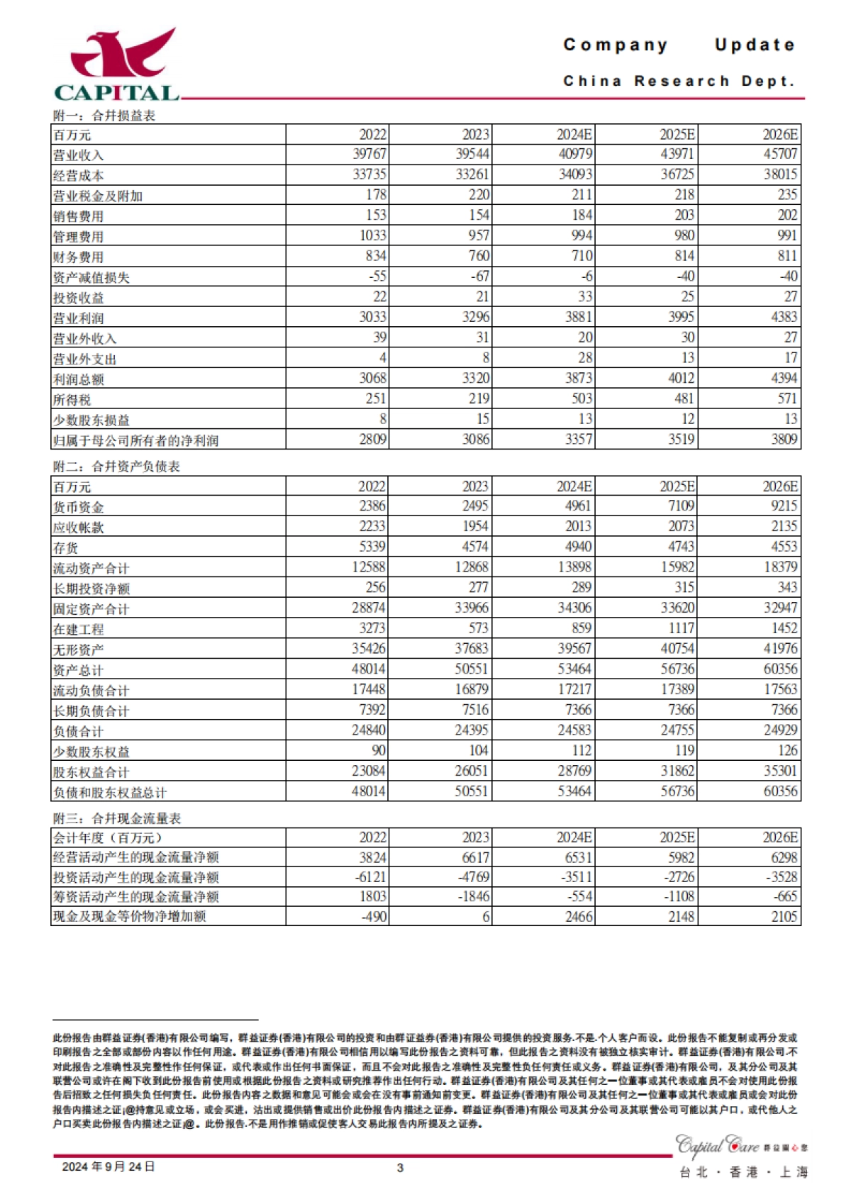 【群益证券(香港)】纸品需求仍显疲弱，公司林浆纸一体化韧性凸显_第3页
