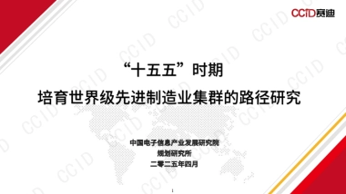 2025年“十五五”时期培育世界级先进制造业集群的路径研究报告-赛迪研究院