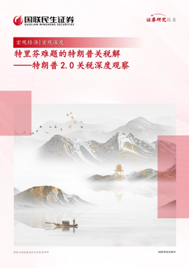 特朗普2.0关税深度观察：特里芬难题的特朗普关税解-国联民生证券