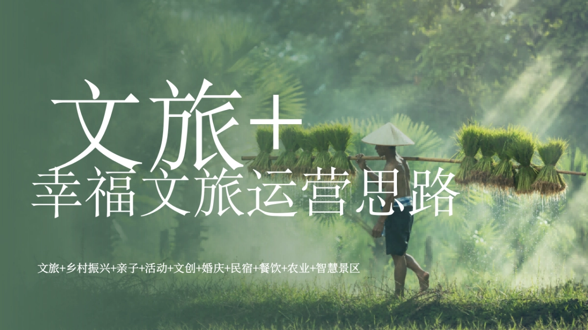 生态园区幸福文旅+运营思路方案「文旅+乡村振兴+亲子+活动+文创+婚庆+民宿+餐饮+农业+智慧景区」_第1页