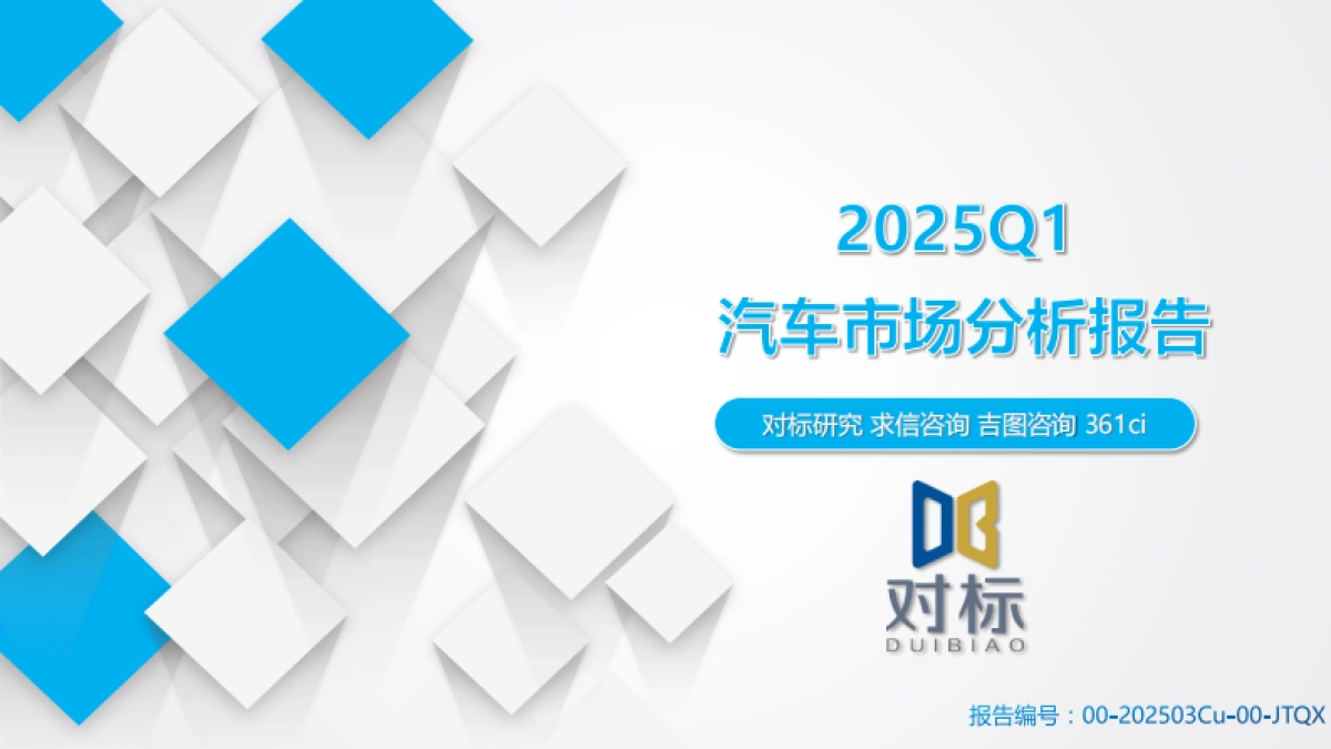 2025Q1汽车市场分析报告_第1页