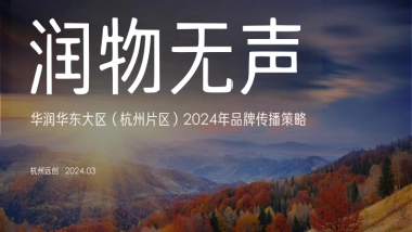 润物无声华润杭州片区年度品牌传播策略案