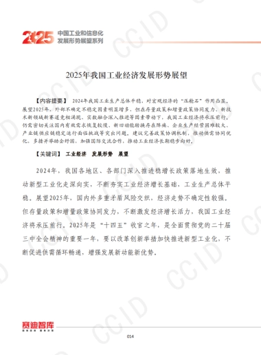 2025年我国工业经济发展形势展望