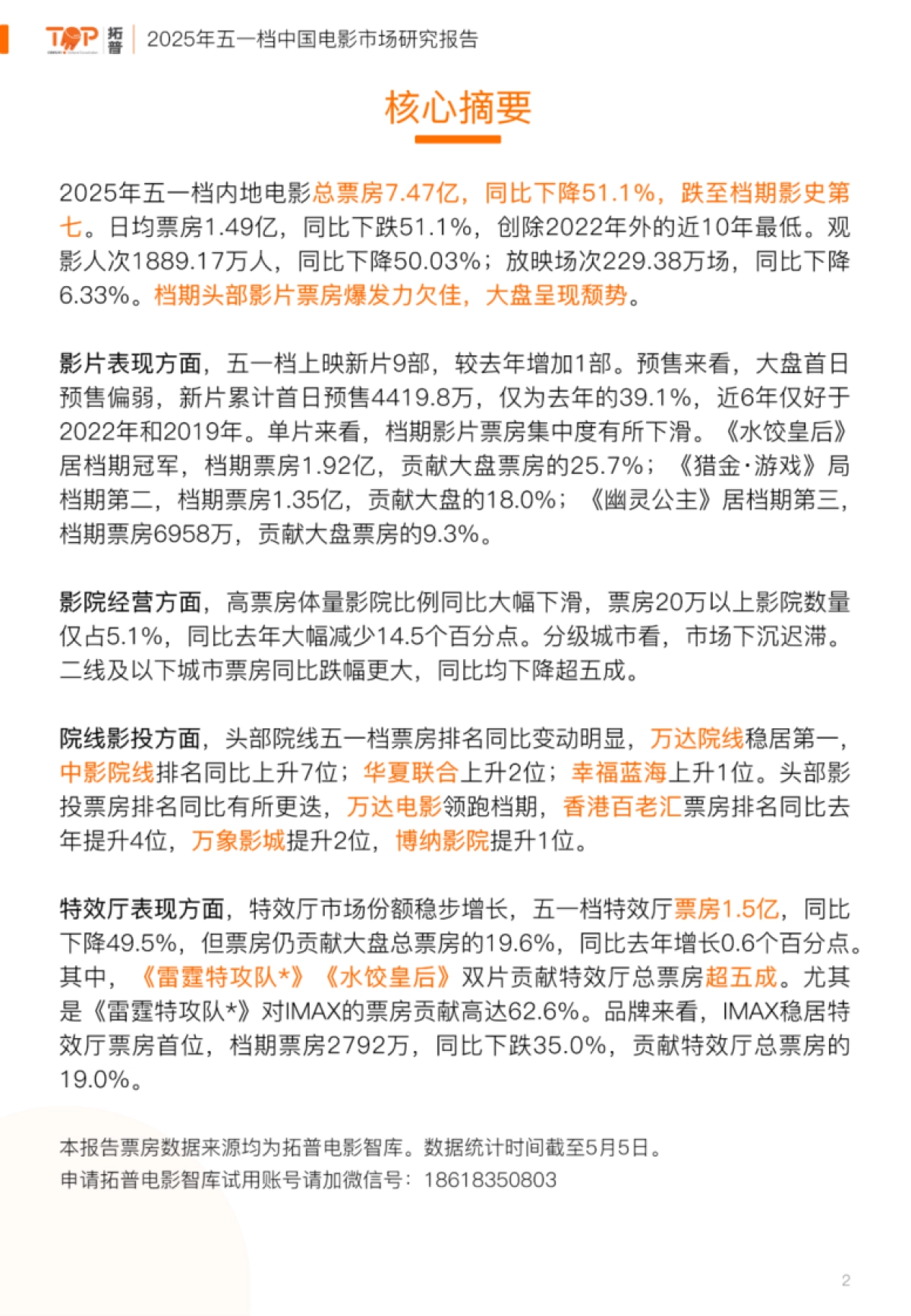2025年五一档电影市场研究报告_第2页