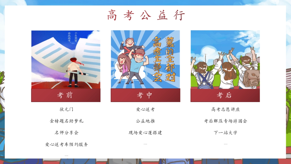 加油助力高考中考毕业活动校园公益行活动方案_第10页