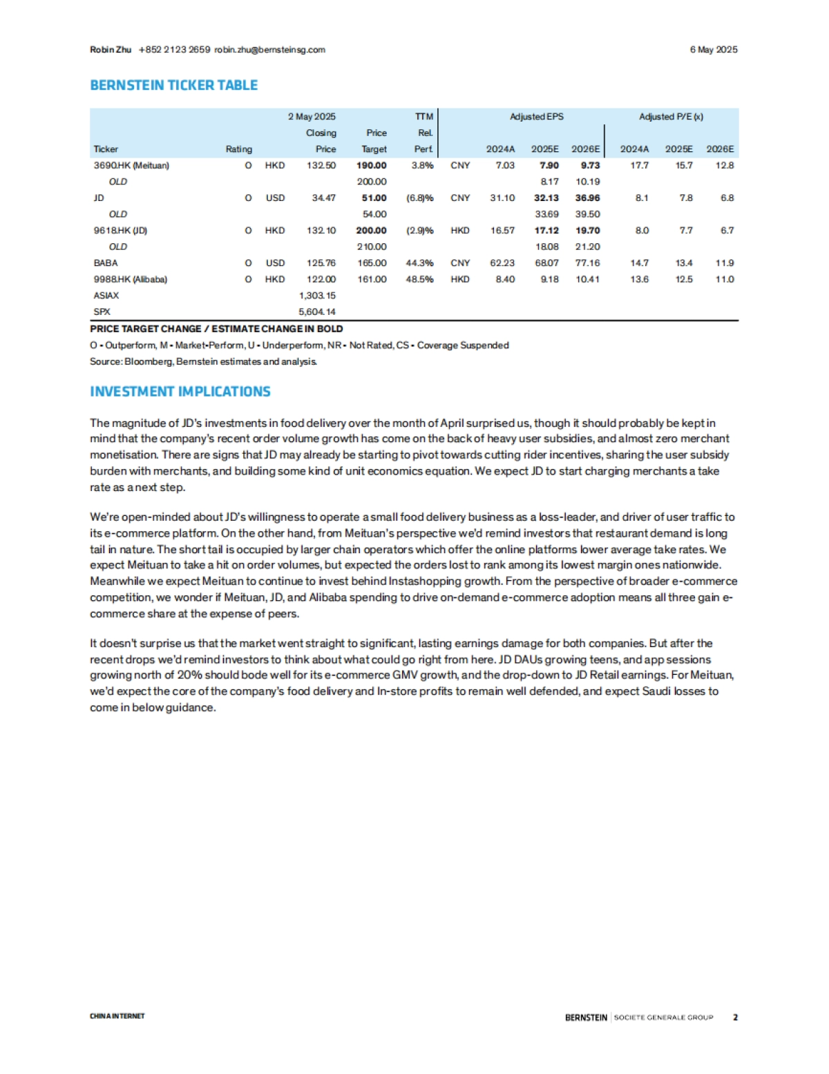 中国互联网外卖大战？表面是，实则不然-Bernstein_第2页