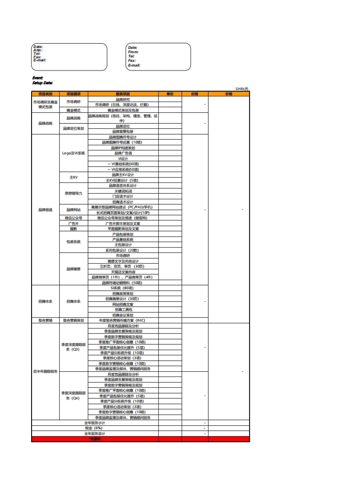 2022品牌全案策划设计明细报价表_第1页