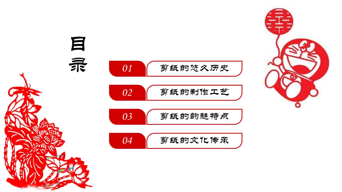 剪纸文化风格PPT模板模板 (18)_第2页