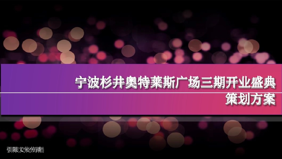 宁波杉井奥特莱斯广场三期开业盛典策划方案_第1页