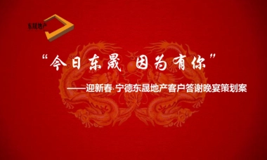 2019“今日东晟,因为有你”迎新春_宁德东晟地产客户答谢晚宴活动策划案
