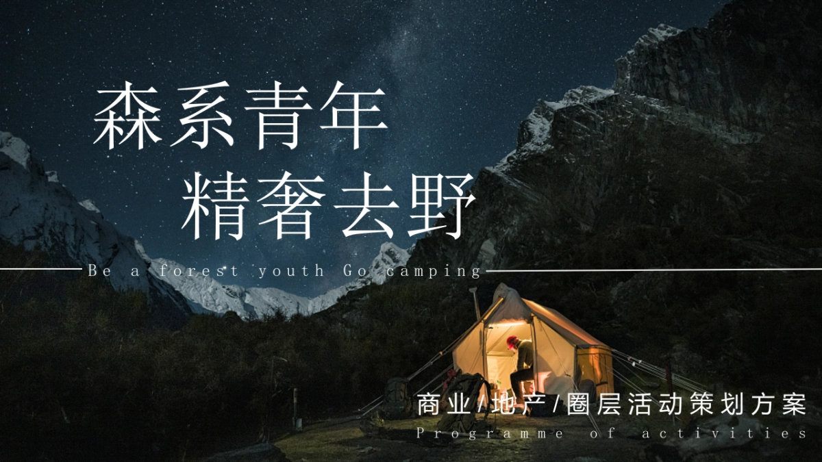 2022地产项目城市露营嘉年华狂欢“森系青年 精奢去野”活动策划方案_第1页
