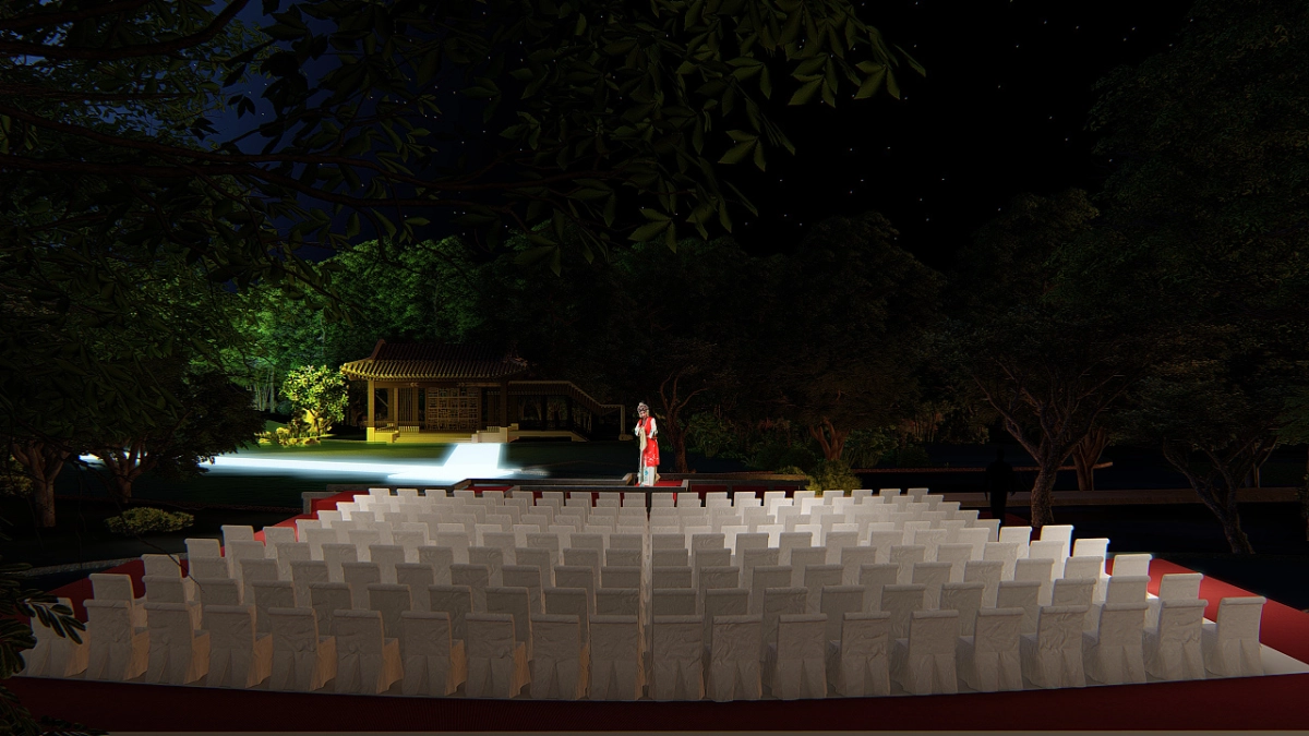 中铁地产售楼部室外中式风效果图_第2页