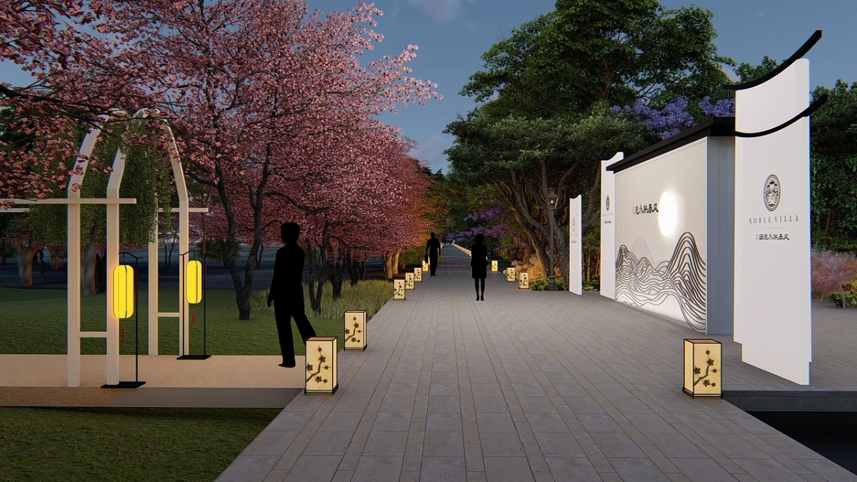 中铁地产售楼部室外中式风效果图_第6页