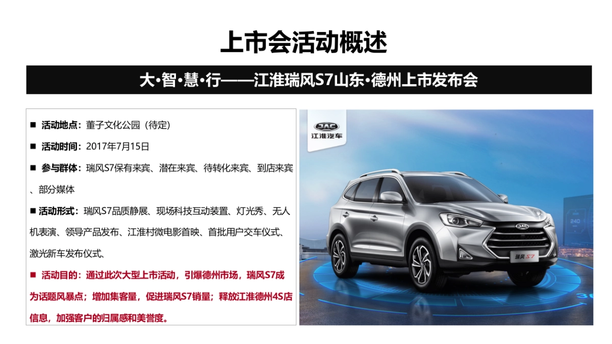 江淮瑞风S7山东德州上市发布会策划案_第2页