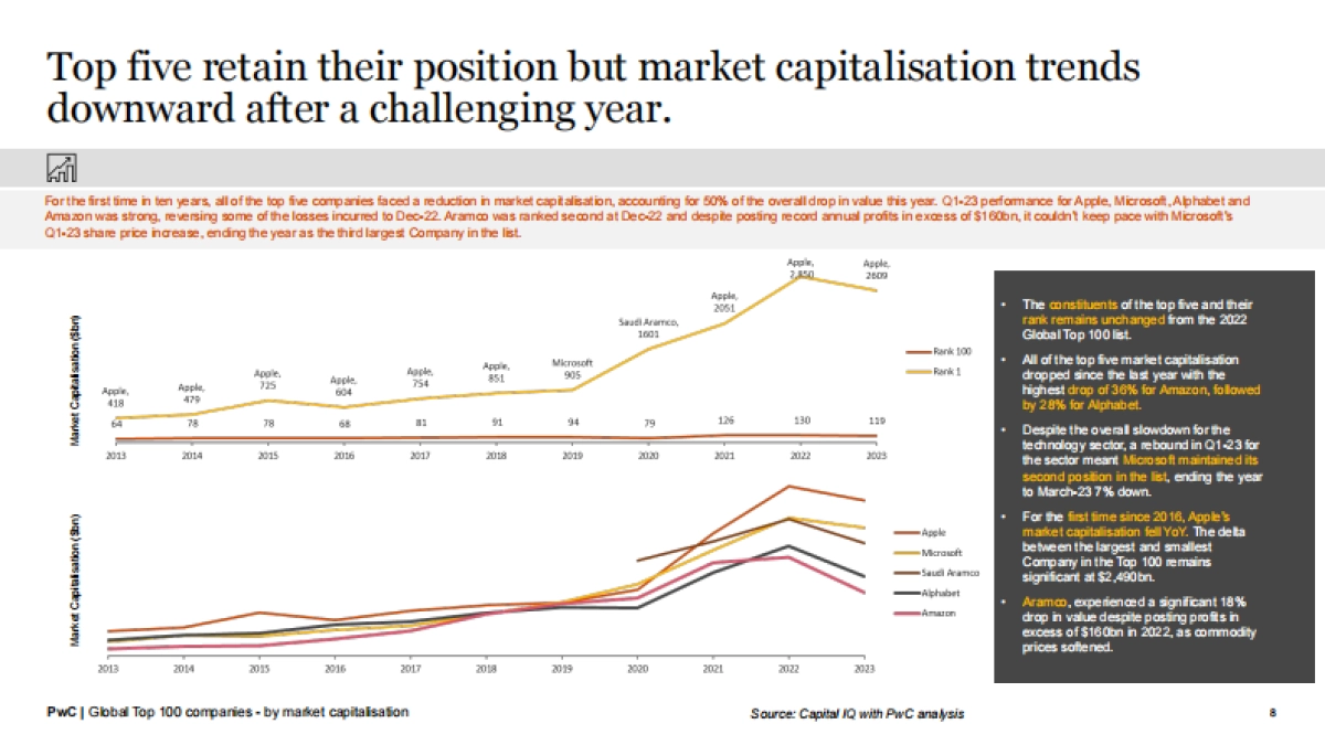 普华永道：2023全球市值100强上市公司排行榜（英文版）_第8页