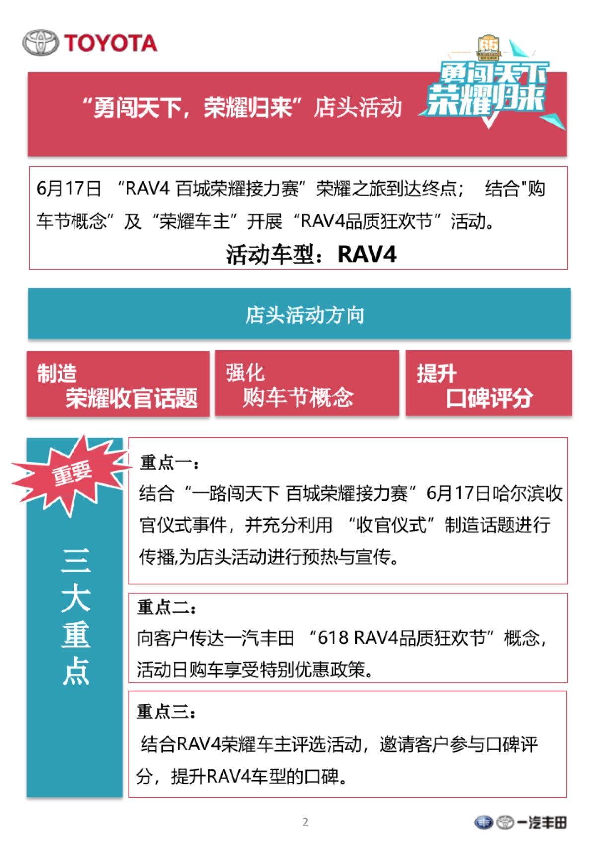 丰田4S店618RAV4品质狂欢节店头活动手册_第2页