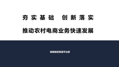 夯实基础 创新落实 推动农村电商业务快速发展