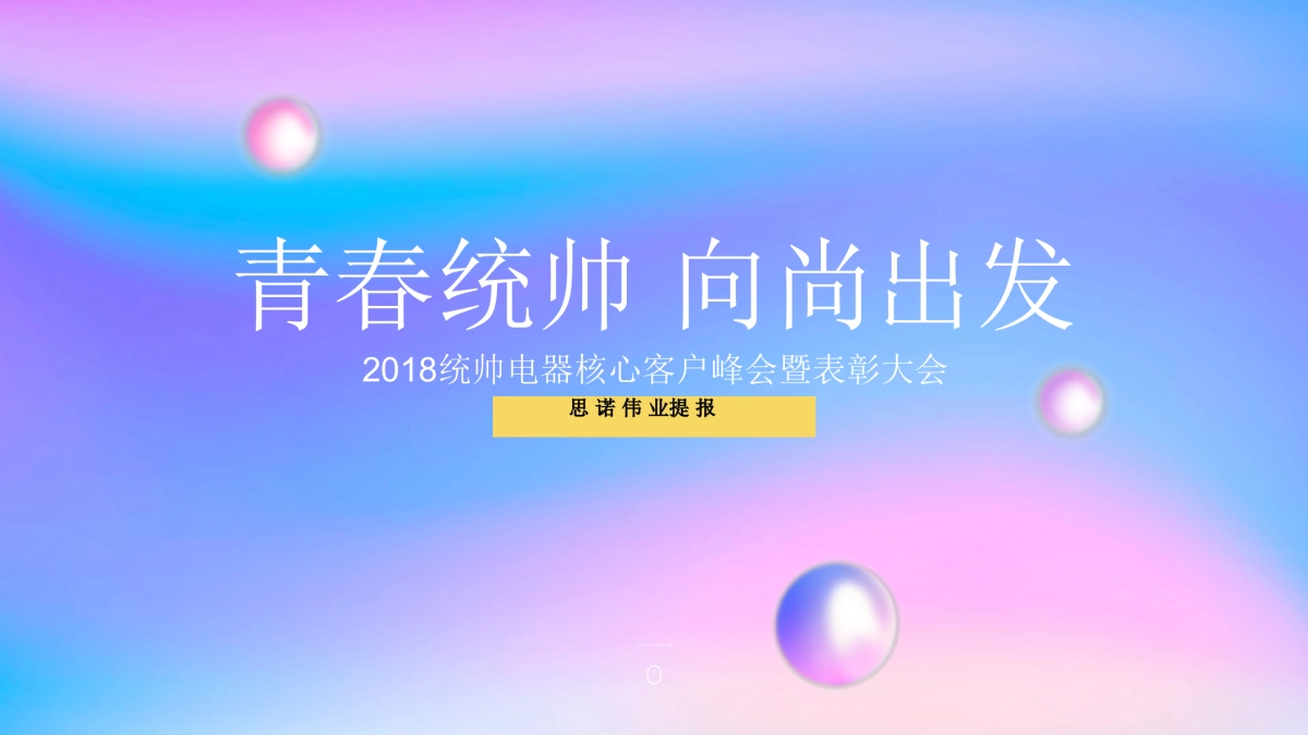 2018统帅电器核心客户峰会暨表彰大会策划案（思诺伟业 ）_第1页