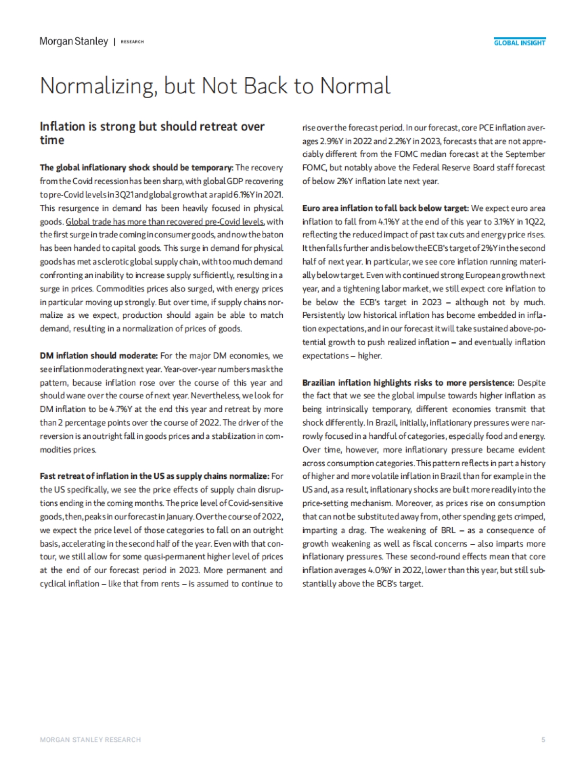 2022年全球宏观经济展望：通胀强劲高于全球GDP增速（英）-摩根士丹利-45页_第5页
