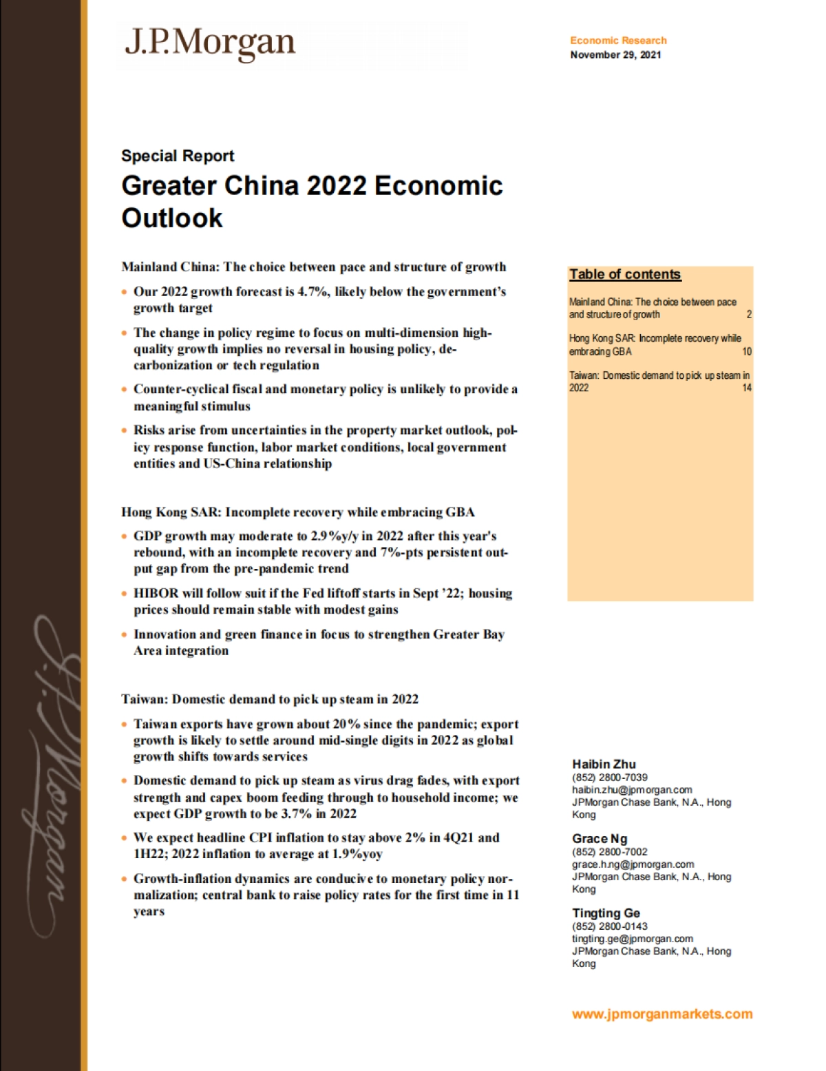 大中华区2022年经济展望（英）-J.P.摩根-21页_第1页