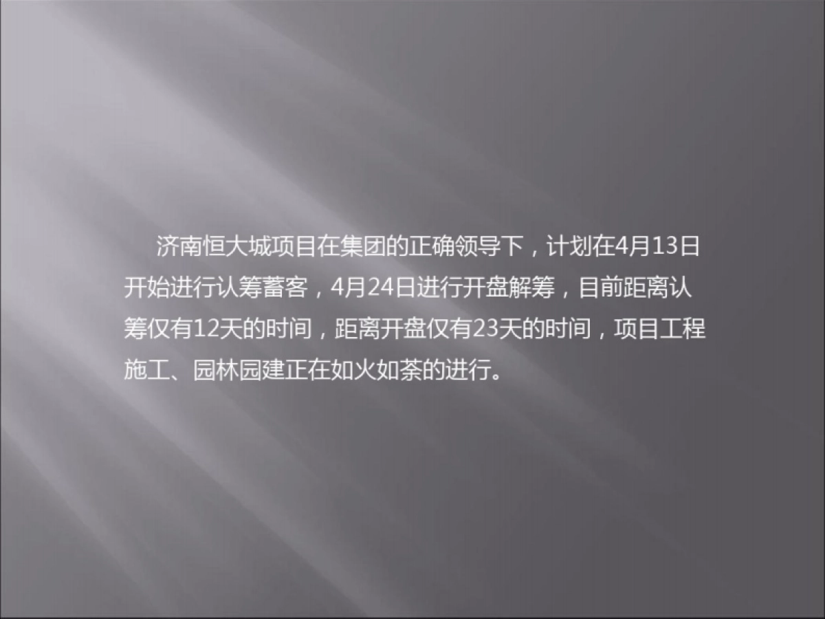 济南恒大城开盘前项目协调会_第2页