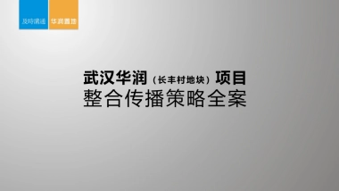 武汉华润（长丰村地块）项目整合传播策略全案